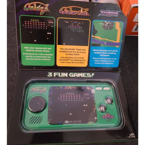 My Arcade Galaga Handheld Collectible Pocket Player Console with 3 Games (E12) - Picture 3 of 3